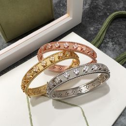 Marca de moda Pulsera de trébol de cuatro hojas Caleidoscopio Pulsera tricolor Pulsera de diseñador para mujer Pulsera con dijes de diamantes de lujo Joyería para el día de San Valentín