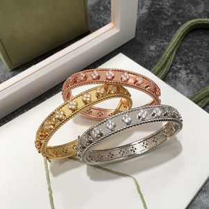 Modemerk vierbladige klaver caleidoscoop tricolor ontwerper armband diamant bedel armband dames Valentijnsdag sieraden