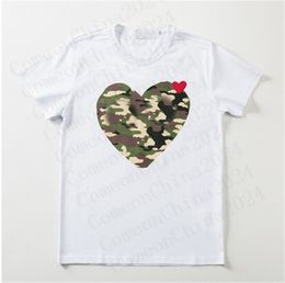 Modemerk Garcons CDG T-shirt Camo Designer liefhebbers Heren vrouwen Love Heart Com Des Play Korte mouw Katoen Unisex Streetwear T-shirt met ronde hals Tee Hot Tops