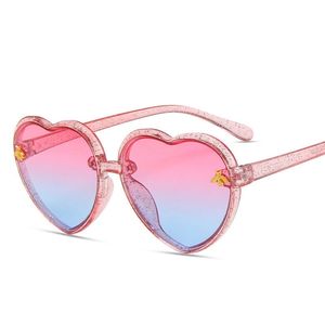 Modemerk hart kinderen zonnebril kinderen retro schattige roze cartoon zonnebril frame meisjes jongens baby uv400 brillen 220715
