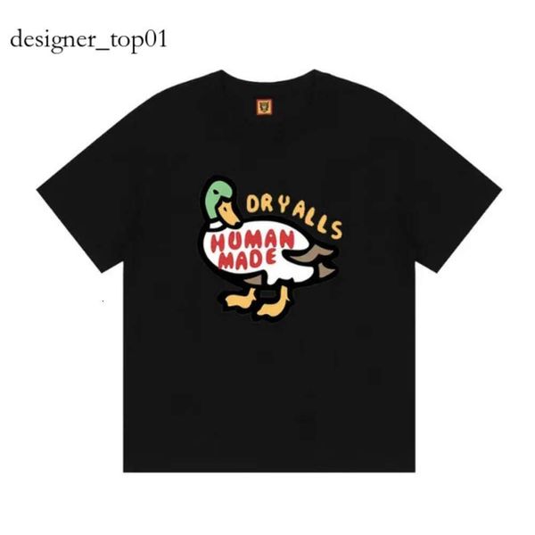 Brand de mode Human Made 2023 Nouveau créateur T-shirt Love Cartoon Flying Duck Dog Pig Slub Cotton Colonté T-shirts à manches courtes pour les hommes Femmes Human Make T-shirt 3265