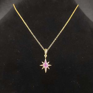Collar de joyería de marca de moda Collar de lujo Amuleto marítimo de la estrella del norte en oro amarillo de 18 k
