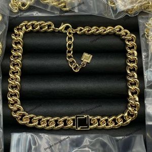 Collier de bijoux de marque de mode correspondant à l'impression en acier 2023 nouvelle édition haute collier chaîne tempérament incolore épais collier de personnalité