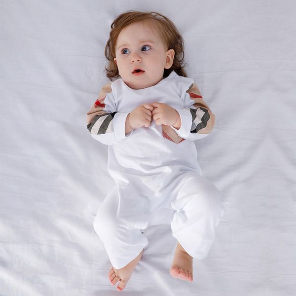 Mode marque lettre Style nouveau-né bébé vêtements Bebe imprimé ours coton mignon enfant en bas âge bébé garçon filles barboteuse 0-24 mois