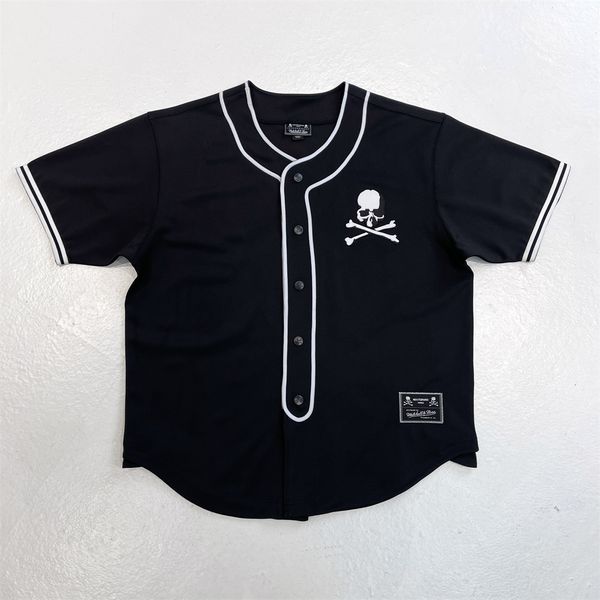 Marca de moda Master Mind Japón camiseta de béisbol Hombres Skull Letter Offset Print MMJ Camiseta suelta Diseñador Algodón Tops Hombres Tops Hiphop Streetwear