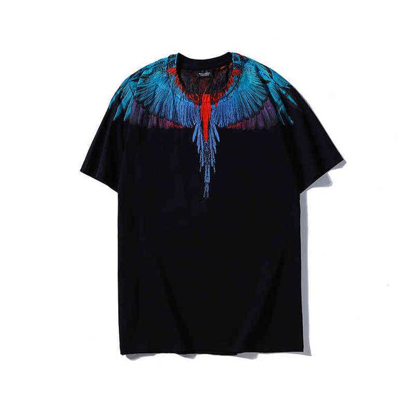 Marque de mode MB à manches courtes Marcelo Classic Jersey Burlon Phantom Wing T-shirt Color Feather Lightning Blade Couple Half T-shirt2n2c