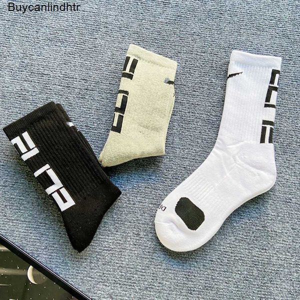 Calcetines de algodón para correr para hombre de marca de moda, calcetines deportivos transpirables informales de tubo medio para hombres y mujeres, calcetín suave U0B9