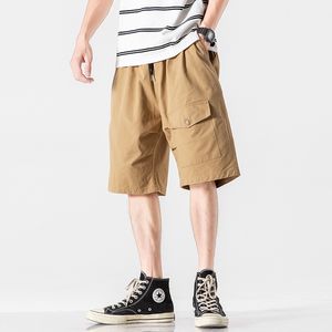 Mode Merk Heren Shorts Harajuku Mannen Hip Hop Cargo Mannelijke Losse Vrije tijd Solid Black Kaki Joggers Beach M C0222