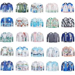 Chemises pour hommes de la marque de mode à manches longues Hawaiian Chemises de plage florale Vêtements masculins Camisas Vocation Blouse pour l'été 240506