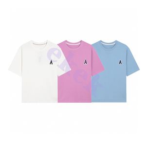 Marque de mode hommes t-shirt lettre d'amour broderie à manches courtes col rond été haut décontracté blanc bleu rose taille asiatique S-XL