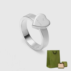 Modemerk ringen voor Womae mannen hartring emaille ontwerper unisex cirkelsieraden