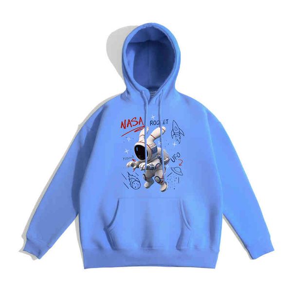 Sudadera con capucha de la NASA Space Rabbit para hombre, suéter de felpa de marca Co, abrigo informal holgado y versátil con capucha grande Ins 650