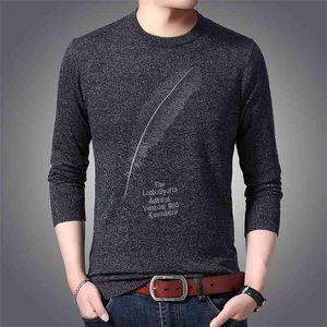 Mode Merk Trui voor Mens Pullover O-hals Slim Fit Jumpers Knitwear Warm Winter Koreaanse stijl Casual Mens Kleding 210818