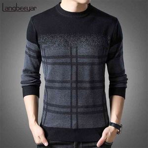 Modemerk trui trui pullovers dikke slanke fit jumpers gebreide wollen winter Koreaanse stijl casual kleding mannen 210909