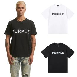 T-shirt de la marque de mode Purple Tshirts For Hommes Ventes Vêtements CHEMPS STREET C1-12 T-shirts imprimés d'été Couples à manches courtes CYD24030605