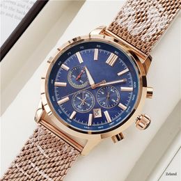 Modemerk luxe herenhorloges van topkwaliteit baas alle wijzerplaat werk quartz uurwerk chronograaf horloges roestvrijstalen gaasband wa280b
