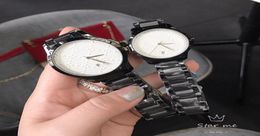 Match de marque Fashion For Women Men Couples Lovers039 Style Band en acier inoxydable Quartz Wrist Watch G997227038