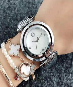 Marque de mode regarde les femmes Crystal Crystal peut rotation Style de cadran Metal Steel Band Quartz Wrist Watch P604970547