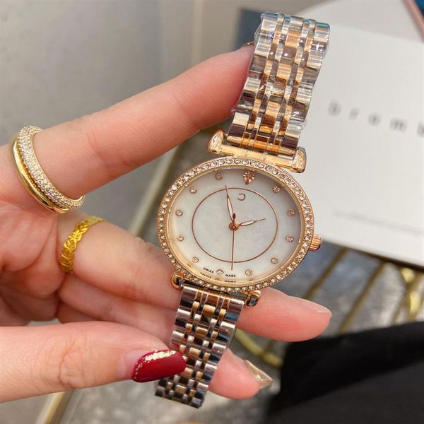 Relojes de marca de moda para mujer y niña, reloj de pulsera con banda de acero Matel, estilo cristal bonito, CHA49184u