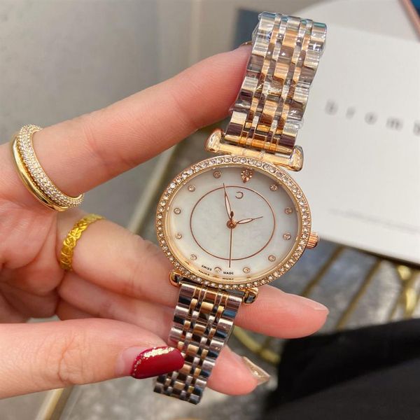 Relojes de marca de moda para mujer y niña, reloj de pulsera de acero con estilo de cristal bonito CHA49320E