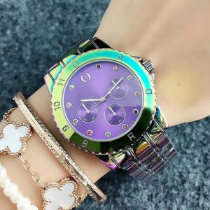 Montres de marque de mode pour femmes et filles, style cristal coloré, bracelet en acier et métal, montre-bracelet à Quartz P64259n