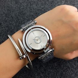 Mode Merk Polshorloge Women Girls Crystal Can Rotate Dial Style Steel Metal Band Quartz Horloges P20