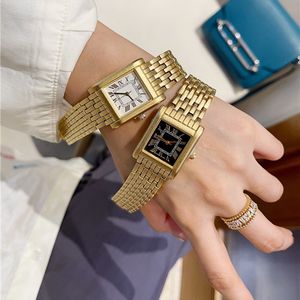 Relojes de pulsera de marca a la moda para mujer y niña, números romanos, esfera rectangular, estilo tanque, Metal de acero con logotipo, reloj CA 120