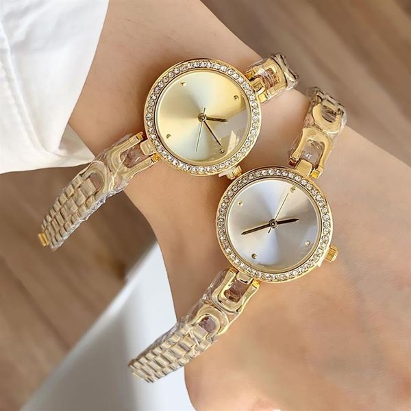 Marque de mode montres femmes dames fille cristal calèche Style luxe métal acier bande Quartz horloge COA 15298c