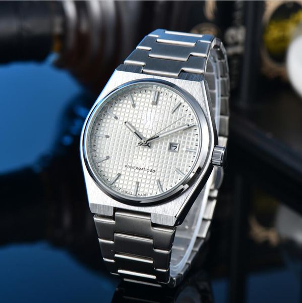 Relojes de pulsera de marca de moda Relojes para hombres Reloj con movimiento de cuarzo de calidad Reloj de pulsera de lujo Correa de acero clásicos 1853 PRX powermatic 80 relojes pulsera Regalos altos