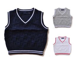 Marques de mode enfants Polos gilet pull nouveaux enfants pull bébé hauts vêtements vêtements d'extérieur pour filles garçons pulls sans manches 0075247823