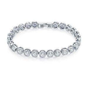 Modemerken Designer Ronde Cut CZ Steen Armband voor Vrouwen Klassieke Tennis Armband Sieraden Gift2484