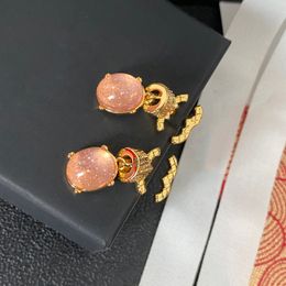 Mode messing oorschelpsontwerper C-Letter Studs Brand Diamond Jewelry 18K Gold Puls Valentine Wedding Gifts