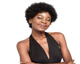 Mode cheveux brésiliens africain Ameri courte crépus bouclés perruques simulation cheveux humains courtes perruques bouclées en grand stock9250561