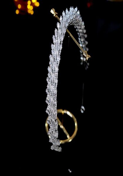 Accesorios para el cabello de novia de moda Banda para el cabello Diadema tridimensional de cristal Accesorios para el cabello de boda Corona nupcial Corona de circón 5325346