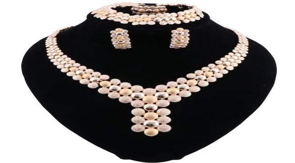 Ensembles de bijoux de mariée à la mode pour femmes, perles africaines rondes, ensemble de bijoux couleur or de dubaï, Costume indien, Set8985645