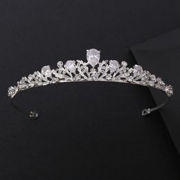 Fashion Bridal Tiara Headpieces Sliver Rhinestone Hair Crown For Wedding Jewelry Females Birthday Party Headwar