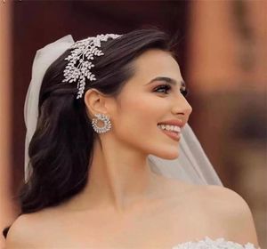 Fashion Bride Bandband Crystal Leaf Hair Band Asnora Bridal Crown Tiaras Hair Accessories Wedding A01006 2201259977039