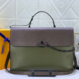 Mallette de mode pour hommes, étui pour ordinateur portable, lettre imprimée, Design en cuir, sac à bandoulière d'affaires en plein air