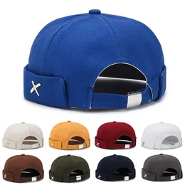 Mode rundeloos honkbal pet retro vizier opgerolde manchet docker meloen cap verstelbare mannen schedel mode zeeman sport papa hoeden