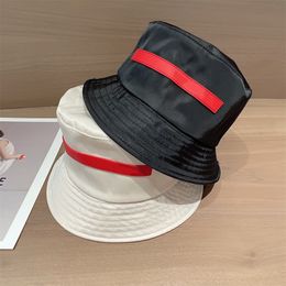 Sombrero de pescador de moda, gorra informal de diseñador para hombre, mujer, nuevos sombreros de pescador de verano, gorras de rayas con letras planas, blanco y negro de calidad superior