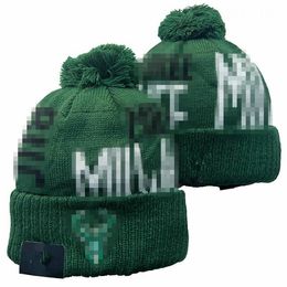 Mode- Bucks Beanie Chapeaux tricotés Équipes sportives Baseball Football Basketball Bonnets Casquettes Femmes Hommes Pom Mode Hiver Top Caps Sport Knit Hats a1