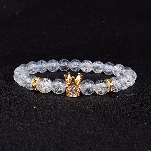 Mode Burst Cristal Perles Bracelets pour Femmes Hommes Classique CZ Couronne Reine Charme Macramé Bijoux Cadeau pulseira