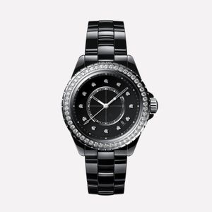 Negocios de moda Reloj para mujer de alta calidad Reloj de diseñador Movimiento de cuarzo para mujer Correa de cerámica, cristal de zafiro Reloj de lujo resistente al agua con caja