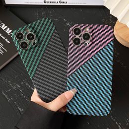 Fashion Business Kevlar Carbon Fiber Hybrid Shell Cases Ultra dunne all-inclusive harde hoes camerabescherming schokbestendigheid voor iPhone 13 12 11 Pro Max