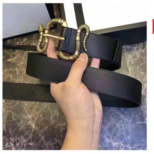 Cinturones de estilo de negocio de moda Diseño para hombre Hebilla de cabeza de tigre para mujer con cinturón de cuero negro sin caja como regalo 2078
