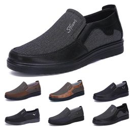 Mode Business style hommes chaussures confortable respirant noir marron foncé marine chocolat dlive doux appartements bas hommes décontracté pour la fête 38-44