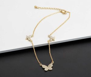 Fashion Butterfly Element ketting Micro -ingelegde zirkoon verfijnde sieraden en trendy sleutelbeen chain6789982