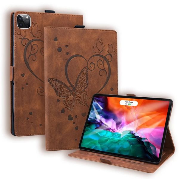 Estuches de billetera de cuero de mariposa de moda para Ipad Mini 6 5 4 3 2 1 Mini6 2021 Love Heart Girls Lady Ranura para tarjeta de identificación de crédito Flip Cover Holder Stand Fashion Book Pouch Bag