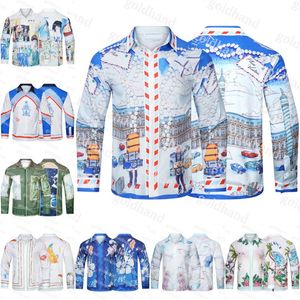 Chemises à boutons de mode Chemise à manches longues pour hommes Tops Designer Hawaii Chemises florales Vêtements