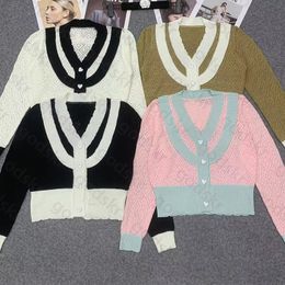Mode bouton femmes pull Cardigan veste Argyle imprimé à manches longues pull concepteur col en V pull Jcket